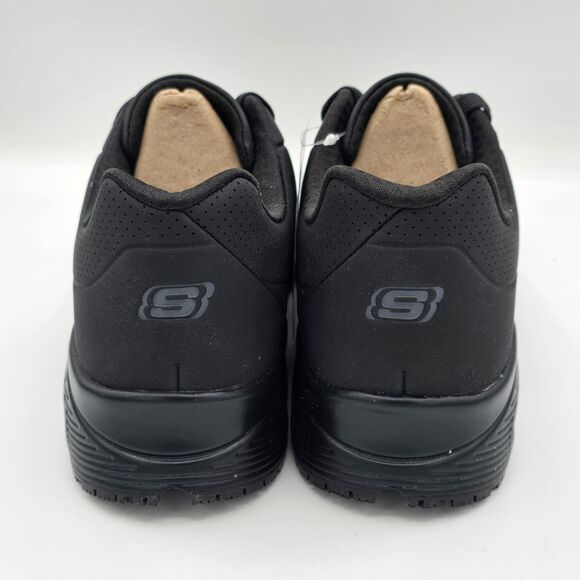 Skechers Work Relaxed Fit Uno SR Sutal Men\'s Black Slip-Resistant Shoes 9.5/10 main image 9